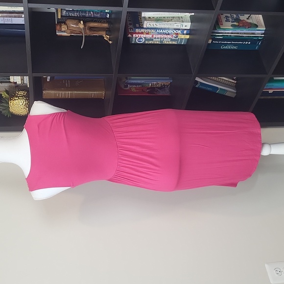 SOMA Hot Pink Rayon from Bamboo Beaded Embroidered Sundress Cover-up - Picture 7 of 10